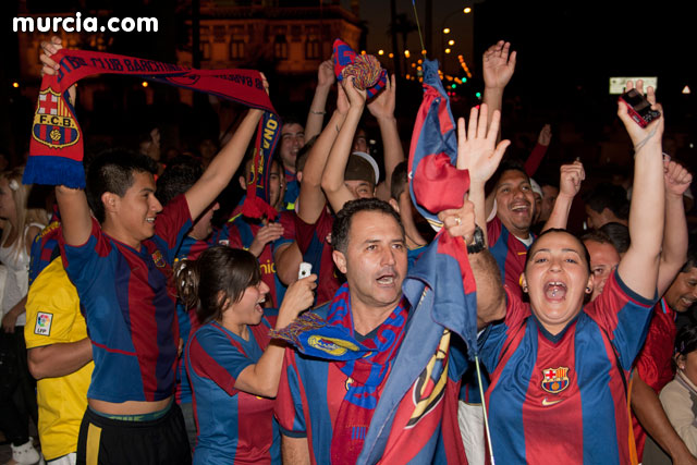 Celebracin del ttulo de Liga. FC Barcelona. Murcia 2010   - 11