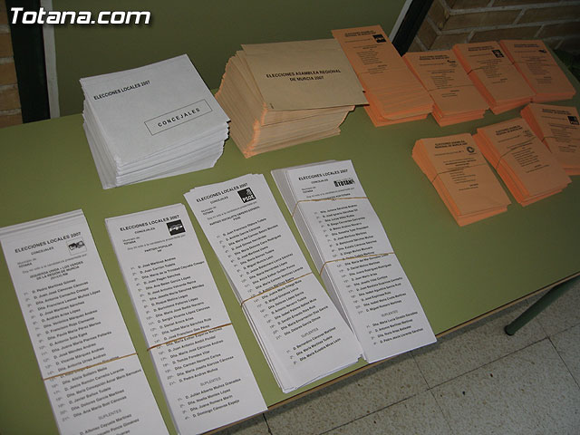 Votaciones. Elecciones municipales y autonmicas. 27 de Mayo de 2007 - 18